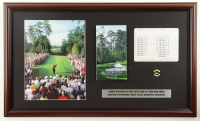 Tiger Woods "On The 18th Tee" Masters Tournament Custom Framed Photo Display With 2005 Original On-Site Spectator Guide, 2005 Masters Pin & Original Augusta National Scorecard at PristineAuction.com
