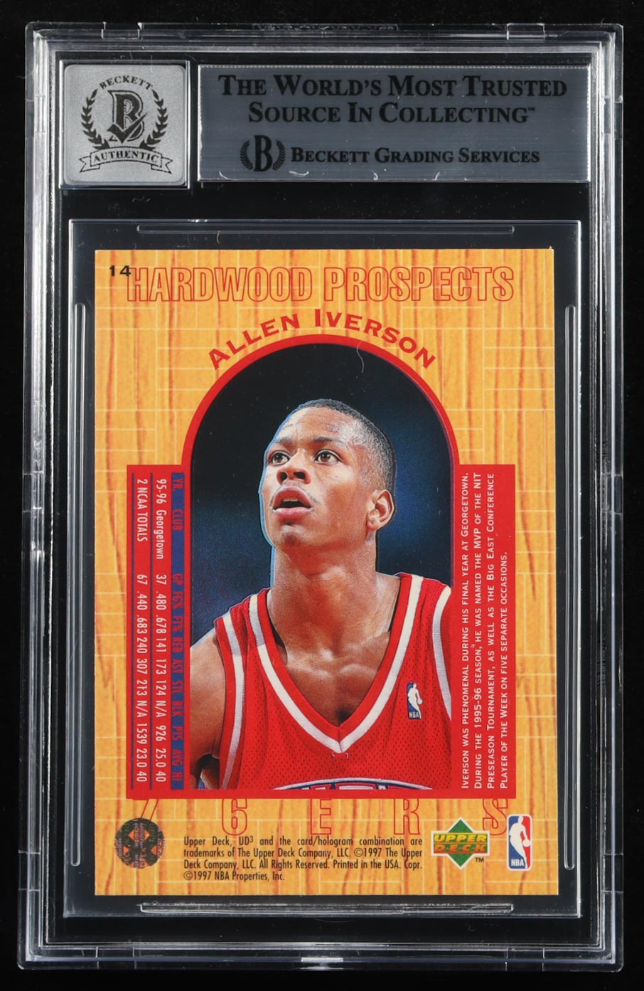 Allen Iverson Signed 1996-97 UD3 #14 RC (BGS | Autograph Graded BGS 10) at PristineAuction.com Allen Iverson Signed 1996-97 UD3 #14 RC (BGS | Autograph Graded BGS 10) at PristineAuction.com