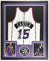 Vince Carter Signed Custom Framed Jersey Display (JSA) at PristineAuction.com