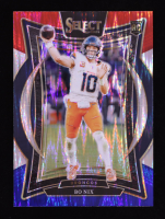 Bo Nix 2024 Select Prizm Red and Blue Shock #30 RC at PristineAuction.com