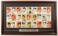 Uncut Topps Baseball Card 1954 Yankees Team Sheet Custom Framed Sheet Display at PristineAuction.com