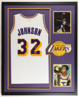 Magic Johnson Signed Custom Framed Jersey Display (Beckett) at PristineAuction.com