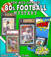 NEW PRISTINE EXCLUSIVE! All PSA/BGS Graded 80’s Football BOOM BOX, Decade Edition Mystery Box! Limited to only 400 packs! at PristineAuction.com