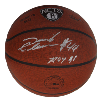 Derrick Coleman Signed Nets Logo Basketball Inscribed "ROY 91" (Schwartz) at PristineAuction.com