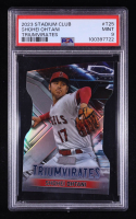 Shohei Ohtani 2023 Stadium Club Triumvirates #T25 (PSA 9) at PristineAuction.com