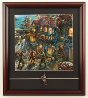 Thomas Kinkade "Pirates of the Caribbean" Custom Framed Print Display with Two-Piece Hanging Pin at PristineAuction.com