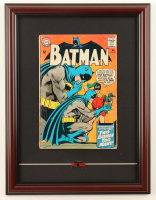 1965 "Batman" Issue #177 Custom Framed DC Comic Book Display with Vintage Batman Pin at PristineAuction.com