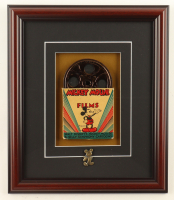 Walt Disney's "Mickey Mouse & Silly Symphony Cartoons" Custom Framed Vintage 8mm Disney Film Reel Display With Mickey Mouse Brass Pin at PristineAuction.com
