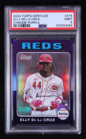 Elly De La Cruz 2024 Topps Heritage Chrome Purple #473 RC (PSA 9) at PristineAuction.com