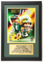 Brett Favre Signed LE Packers Custom Framed Photo Display With Stat Plaque (Favre) at PristineAuction.com