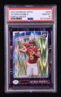 Jayden Daniels 2024 Donruss Optic Purple Shock #248 RR RC (PSA 10) at PristineAuction.com