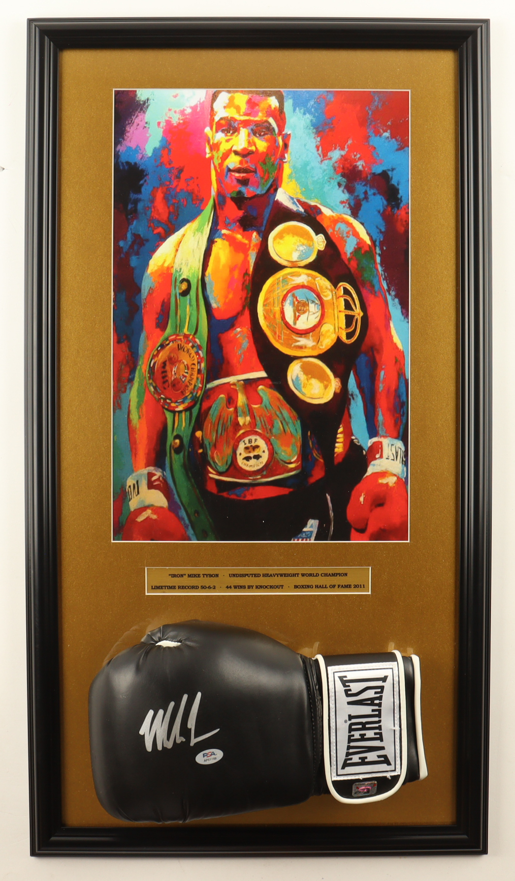 Mike Tyson Signed Custom Framed Everlast Boxing Glove Display (PSA) at PristineAuction.com Mike Tyson Signed Custom Framed Everlast Boxing Glove Display (PSA) at PristineAuction.com