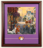 Thomas Kinkade "Aristocrats" Custom Framed Print Display with Three Kittens Disney Pin at PristineAuction.com