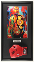 Mike Tyson Signed Custom Framed Ringside Boxing Glove Display with Art Print (Tyson & PSA) at PristineAuction.com