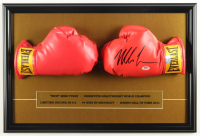 Mike Tyson Signed Custom Framed Everlast Boxing Glove Set Display (Tyson & PSA) at PristineAuction.com