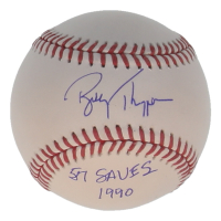 Bobby Thigpen Signed OML Baseball Inscribed "57 SAVES 1990" (Schwartz) at PristineAuction.com