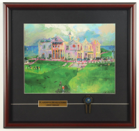 Leroy Neiman "The Old Course At St. Andrews" Custom Framed Print Display with British Open St. Andrews Divot Tool at PristineAuction.com