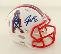 Tyjae Spears Signed Oilers Throwback Speed Mini Helmet (Beckett) at PristineAuction.com