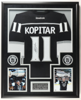 Anže Kopitar Signed Custom Framed Jersey Display with Photos (PSA) at PristineAuction.com
