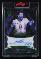 Lionel Messi 2025 Leaf Pearl Midnight Pearl Auto Green #MPLM1 #8/8 at PristineAuction.com