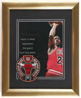 Michael Jordan Bulls Custom Framed Photo Display With Team Logo Cloth Patch at PristineAuction.com