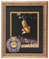 Kobe Bryant Lakers Custom Framed Photo Display With Team Logo Cloth Patch at PristineAuction.com