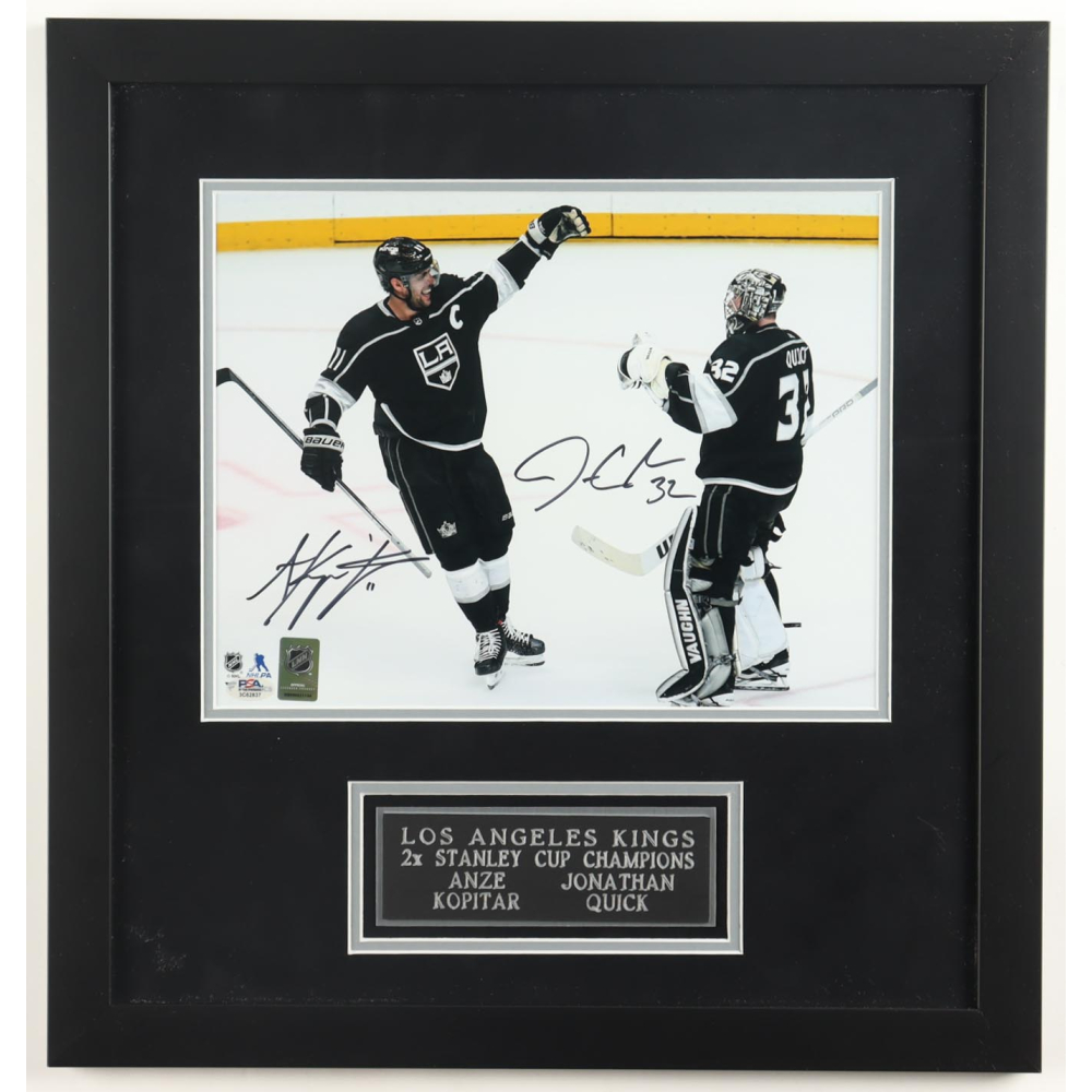Anže Kopitar & Jonathan Quick Signed Kings Custom Framed Photo (PSA) at PristineAuction.com