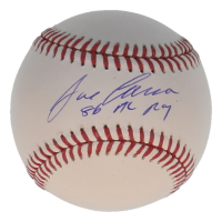 Jose Canseco Signed OML Baseball Inscribed "86 AL ROY" (Schwartz) at PristineAuction.com