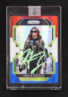 Hailie Deegan Signed 2022 Panini Prizm Prizms Hyper Red White and Blue #32 (PA) at PristineAuction.com