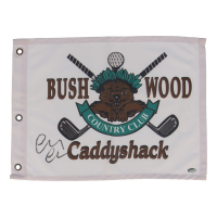 Chevy Chase Signed "Caddyshack" Bushwood Country Club Pin Flag (Schwartz) at PristineAuction.com