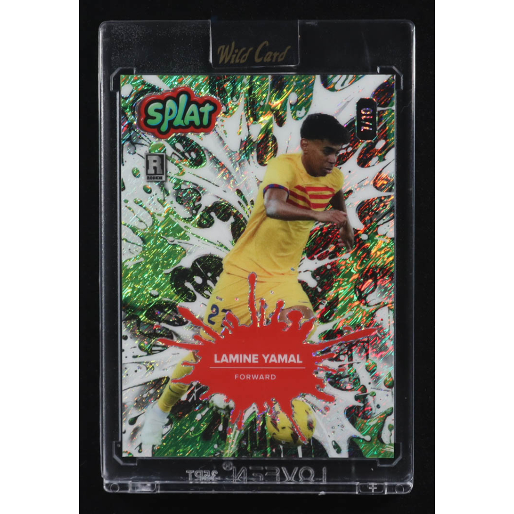 Lamine Yamal 2024 Wild Card Splat Lime Green Shimmer #SBLIME01LY5 RC #7/10 at PristineAuction.com