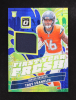 Troy Franklin 2024 Donruss Optic First Year Fresh Jerseys Blue Hyper #39 RC at PristineAuction.com