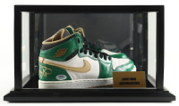 Larry Bird Signed Nike Air Jordan Basketball Shoe With Display Case (PSA) at PristineAuction.com