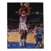 Derrick Coleman Signed Nets 8x10 Photo (Schwartz) at PristineAuction.com