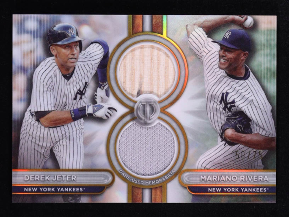 Mariano Rivera / Derek Jeter 2024 Topps Tribute Dual Player Relics Gold #DR2JR #50/75