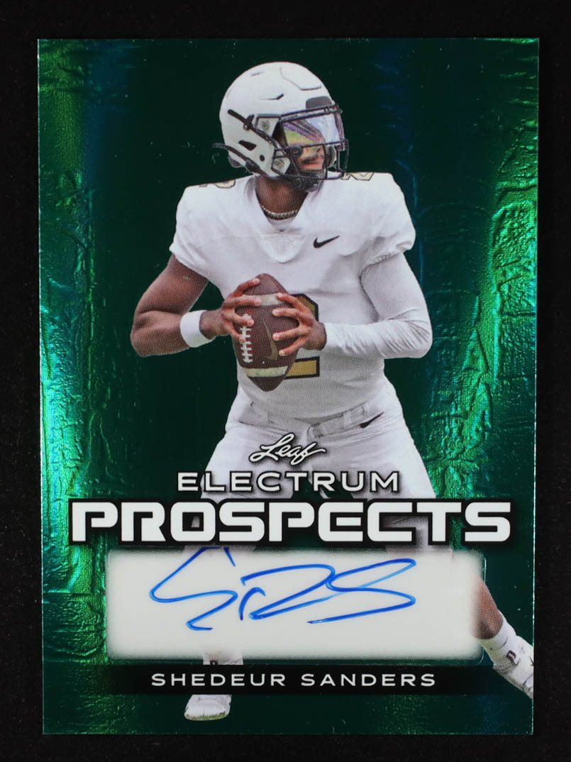 Shedeur Sanders 2024 Leaf Electrum Prospects Autograph #PASS2 RC #1/5 at PristineAuction.com Shedeur Sanders 2024 Leaf Electrum Prospects Autograph #PASS2 RC #1/5 at PristineAuction.com