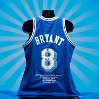 Kobe Bryant Signed LE 1996-97 Lakers Mitchell & Ness Rookie Style Jersey #7/8 (PSA & Beckett) at PristineAuction.com