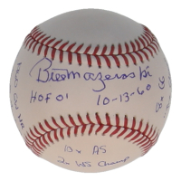 Bill Mazeroski Signed OML Baseball with Multiple Career Stat Inscriptions (JSA) at PristineAuction.com