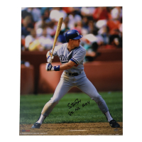 Steve Sax Signed Dodgers 16x20 Photo Inscribed "82 NL ROY" (Schwartz) at PristineAuction.com