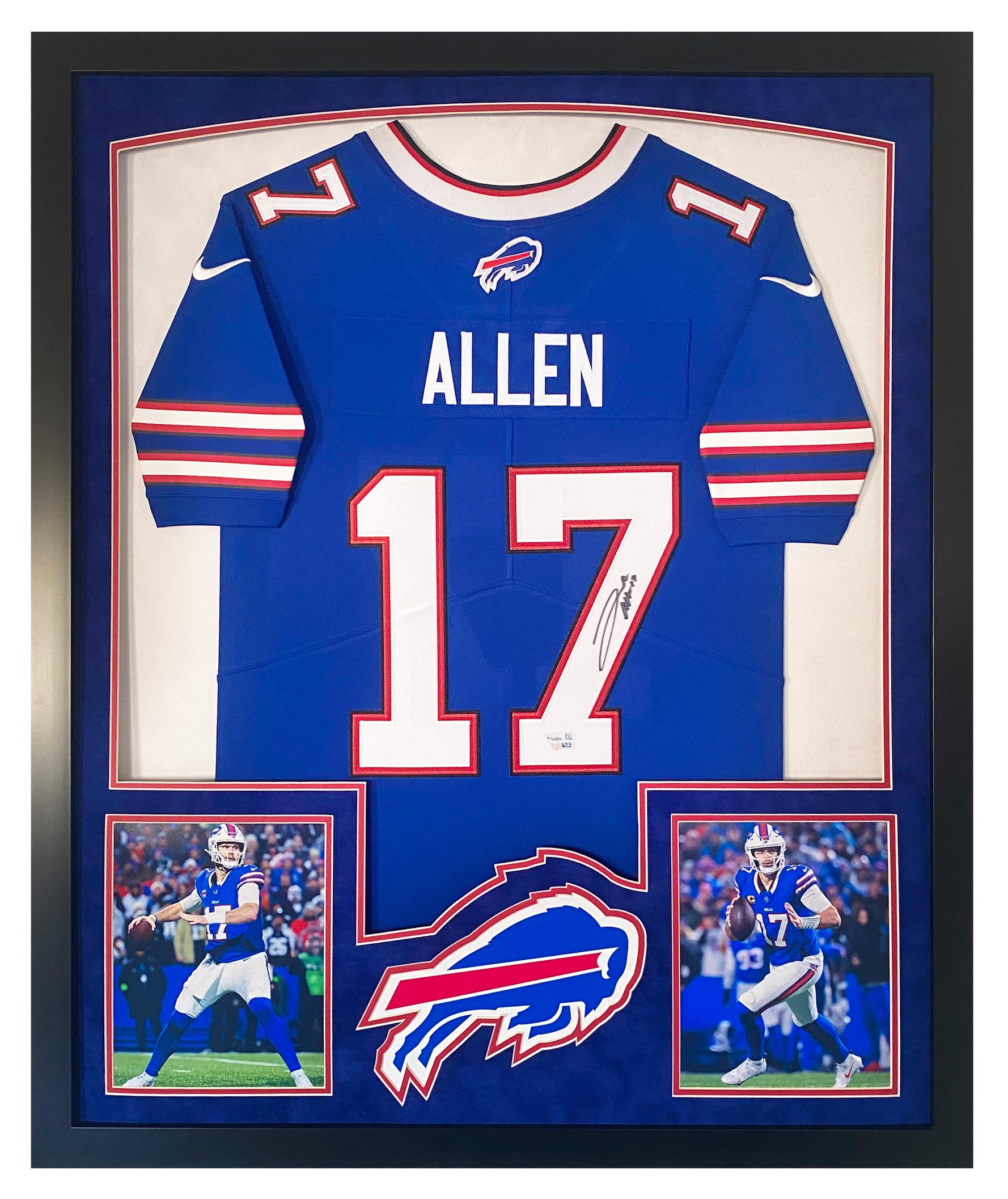 Josh Allen Signed Bills Custom Framed Jersey Display with LED Lights (Fanatics) at PristineAuction.com Josh Allen Signed Bills Custom Framed Jersey Display with LED Lights (Fanatics) at PristineAuction.com
