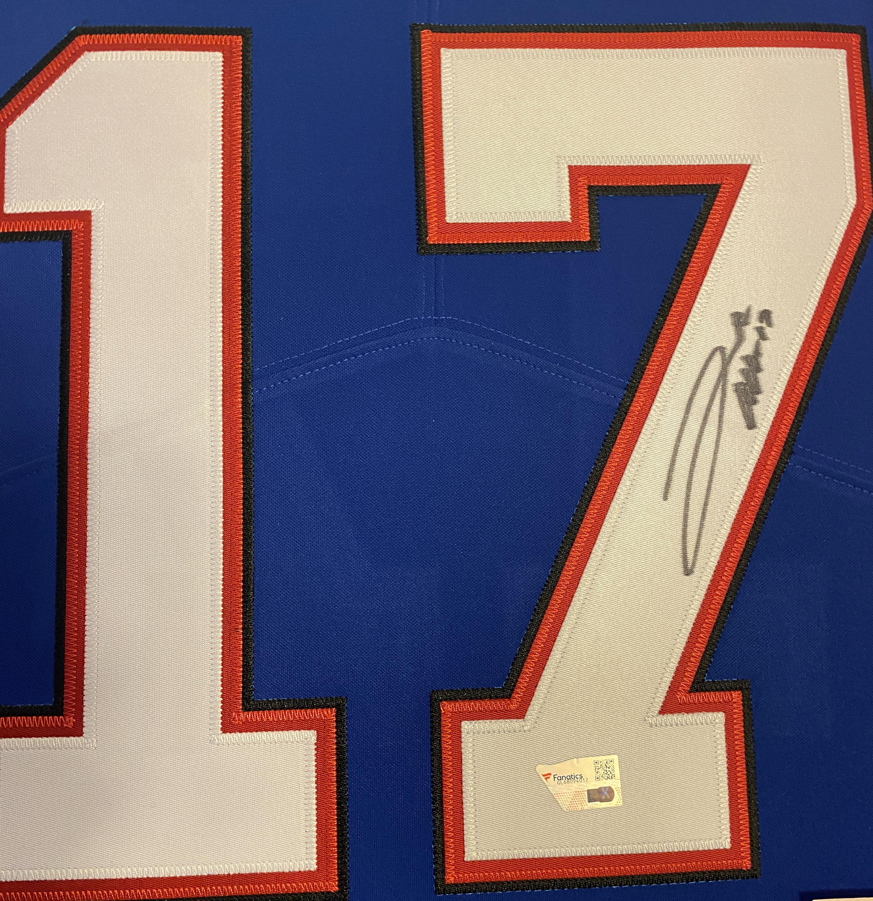 Josh Allen Signed Bills Custom Framed Jersey Display with LED Lights (Fanatics) at PristineAuction.com Josh Allen Signed Bills Custom Framed Jersey Display with LED Lights (Fanatics) at PristineAuction.com
