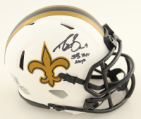 Drew Brees Signed Saints Lunar Eclipse Alternate Speed Mini Helmet Inscribed "SB XLIV MVP" (Beckett) at PristineAuction.com