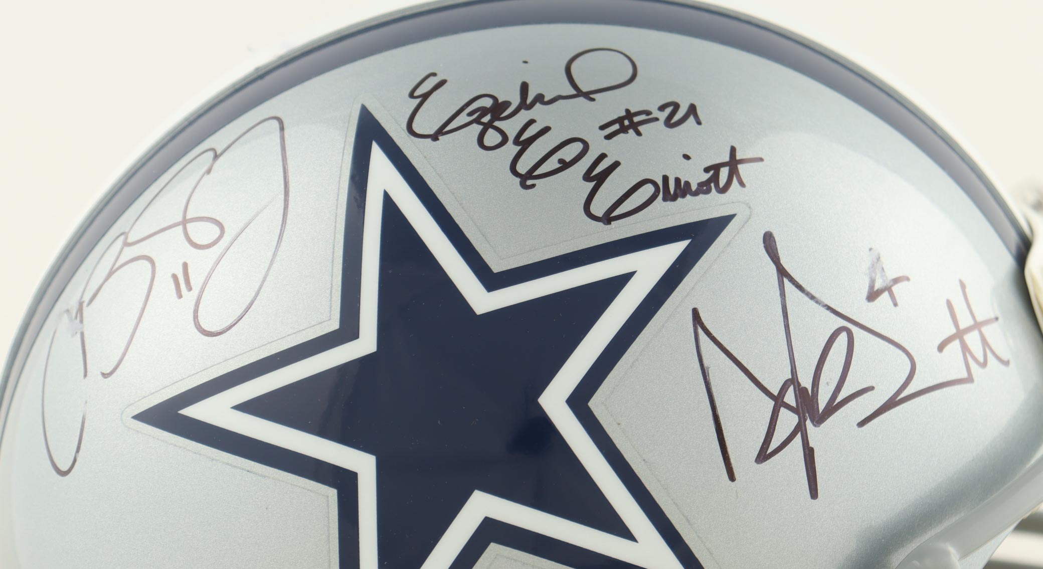 Dak Prescott, Cole Beasley & Ezekiel Elliott Signed Cowboys Full-Size Authentic On-Field Helmet (Prescott, Fanatics & JSA) at PristineAuction.com Dak Prescott, Cole Beasley & Ezekiel Elliott Signed Cowboys Full-Size Authentic On-Field Helmet (Prescott, Fanatics & JSA) at PristineAuction.com