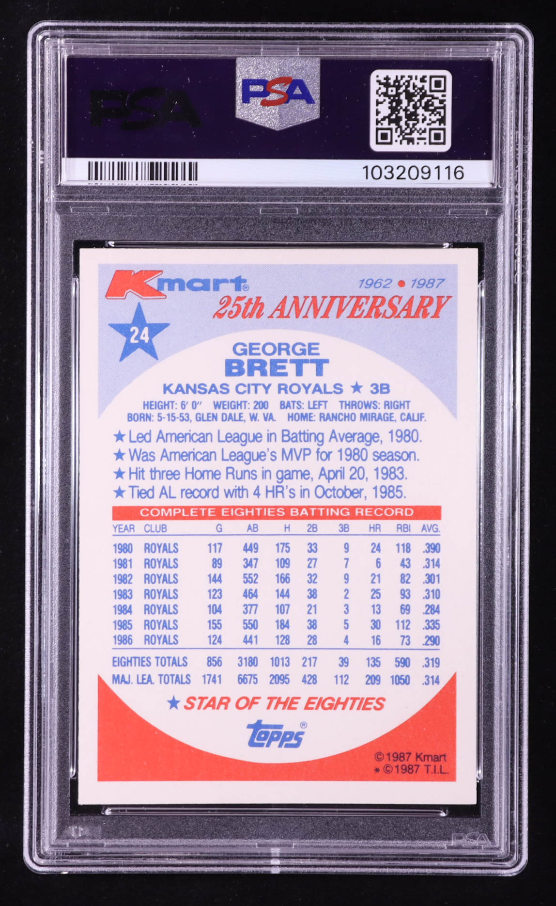 George Brett 1987 K-Mart #24 (PSA 10) at PristineAuction.com George Brett 1987 K-Mart #24 (PSA 10) at PristineAuction.com