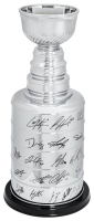 Darcy Kuemper, Gabriel Landeskog, Nathan MacKinnon, Cale Makar | 2022 Avalanche LE Stanley Cup Replica Trophy Signed By (18) (Fanatics) at PristineAuction.com