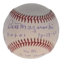 Bill Mazeroski Signed OML Baseball with Multiple Career Stat Inscriptions (JSA) at PristineAuction.com