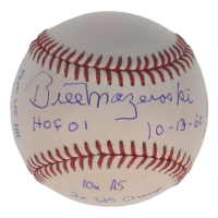 Bill Mazeroski Signed OML Baseball with Multiple Career Stat Inscriptions (JSA) at PristineAuction.com