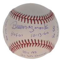 Bill Mazeroski Signed OML Baseball with Multiple Career Stat Inscriptions (JSA) at PristineAuction.com