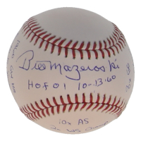Bill Mazeroski Signed OML Baseball with Multiple Career Stat Inscriptions (JSA) at PristineAuction.com