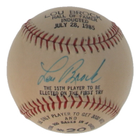 Lou Brock Signed Hall of Fame Induction Logo Baseball (JSA) at PristineAuction.com